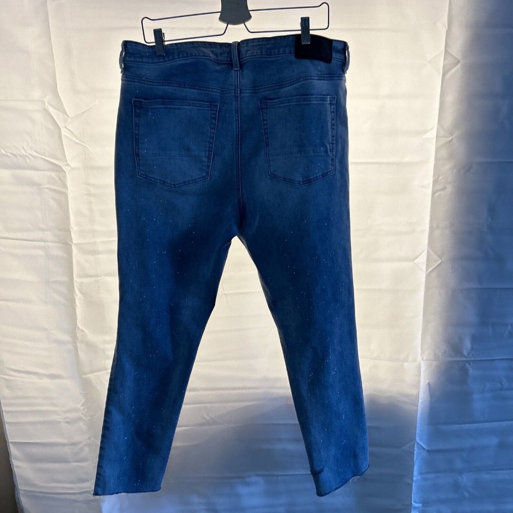 PacSun Womens Stacked Skinny Stretch Jeans Lt Wash Denim Distressed 36 x 32 - Picture 8 of 13